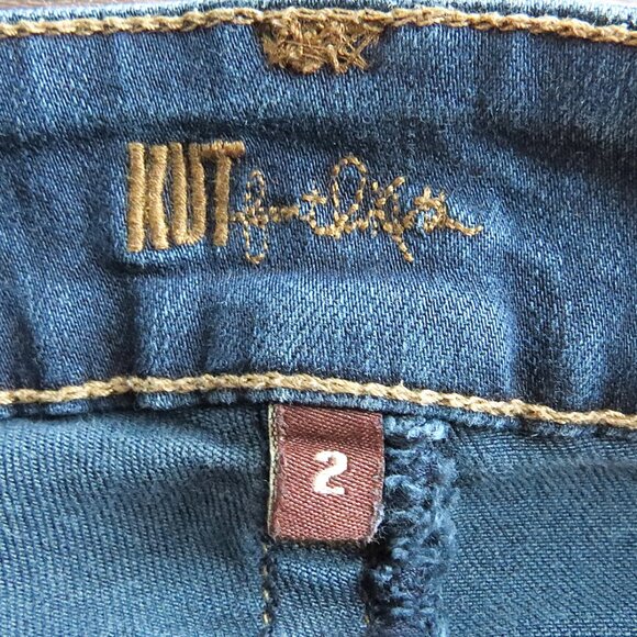 Kut from the Kloth Natalie Bootcut Flap Pocket Dark Wash Stretch Jeans Size 2 - Picture 11 of 16